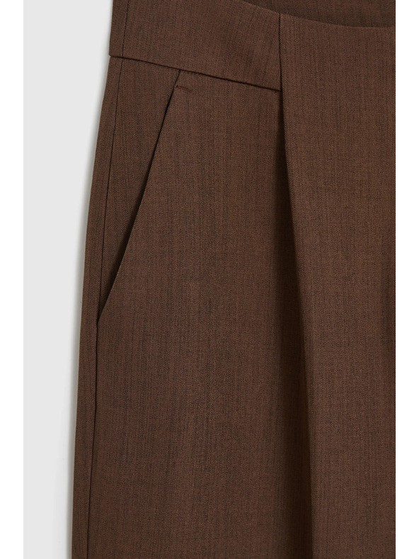 Moodo Кафяви панталони с широки крачоли Moodo