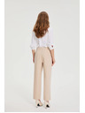 Moodo Гладки панталони бежови Moodo