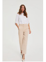 Moodo Гладки панталони бежови Moodo