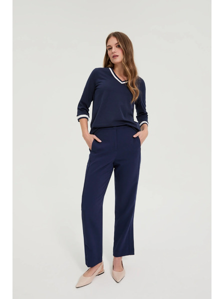 Moodo Гладки панталони в тъмносиньо Moodo