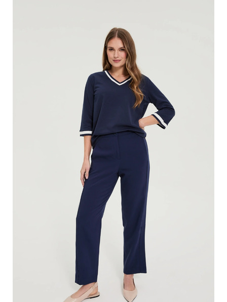 Moodo Гладки панталони в тъмносиньо Moodo