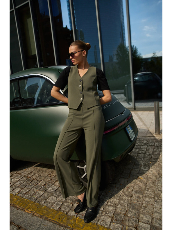 Moodo Гладки панталони в маслинено Moodo