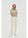 Moodo Бежови памучни панталони Moodo