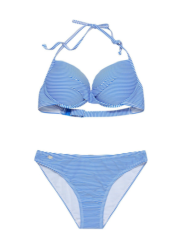 Moodo Долна част на бански костюм на ивици в синьо Moodo