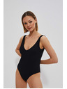 Moodo Гладък цял бански костюм в черно Moodo