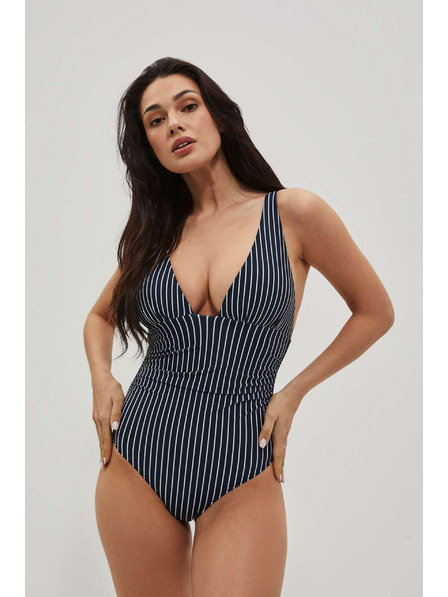 Moodo Цял бански костюм на ивици в тъмно синьо Moodo