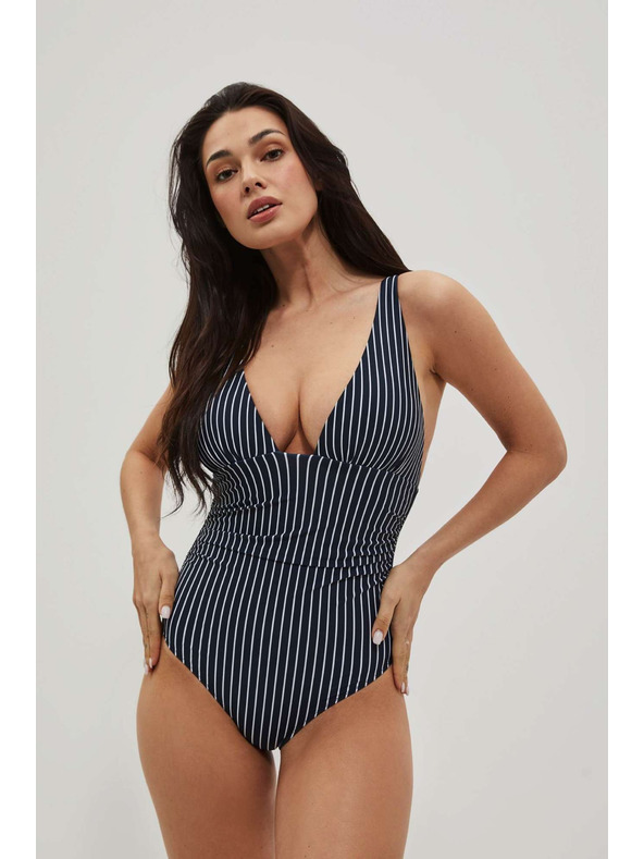 Moodo Цял бански костюм на ивици в тъмно синьо Moodo