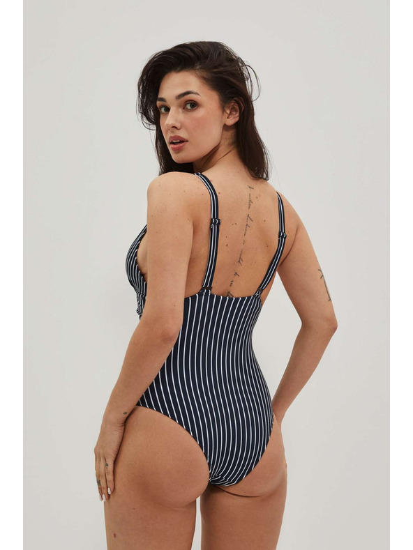 Moodo Цял бански костюм на ивици в тъмно синьо Moodo