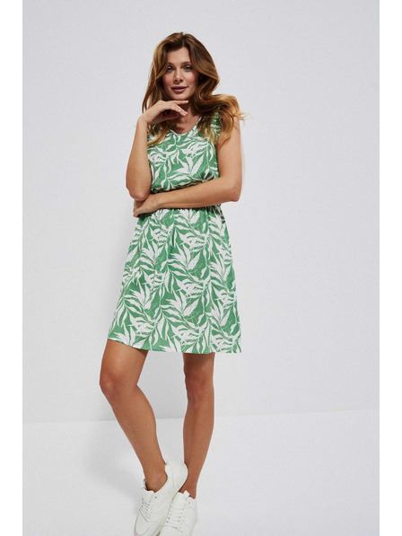 Moodo Щампосани рокли от вискоза в малахитов цвят Moodo