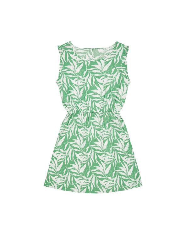 Moodo Щампосани рокли от вискоза в малахитов цвят Moodo