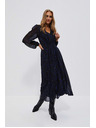 Moodo Черни миди рокли с принт и обемни ръкави Moodo