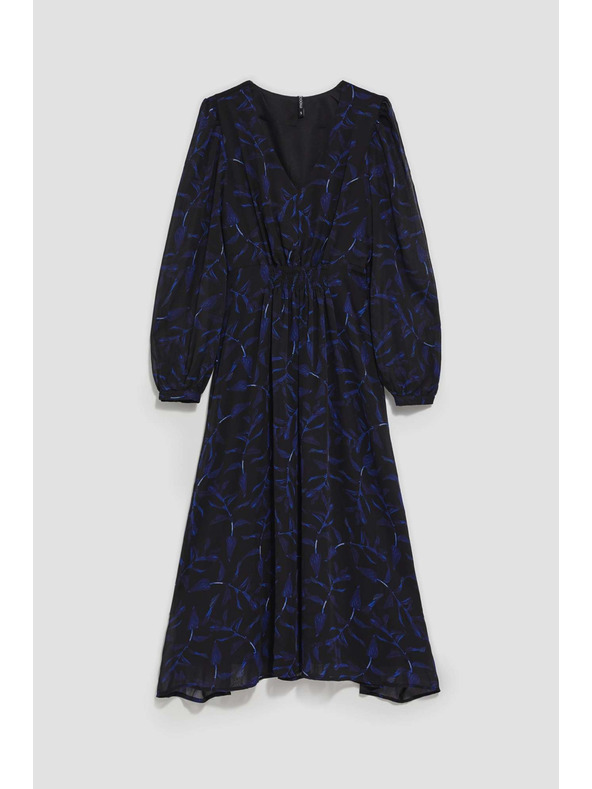 Moodo Черни миди рокли с принт и обемни ръкави Moodo