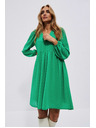Moodo Зелени рокли с обемни ръкави Moodo