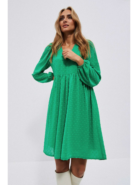 Moodo Зелени рокли с обемни ръкави Moodo