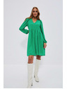 Moodo Зелени рокли с обемни ръкави Moodo