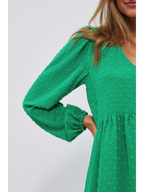 Moodo Зелени рокли с обемни ръкави Moodo
