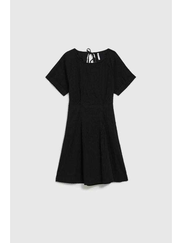 Moodo Черни памучни рокли с открит гръб Moodo