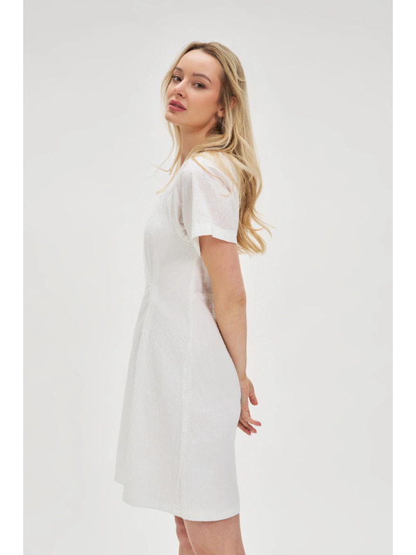 Moodo Бели памучни рокли с открит гръб Moodo