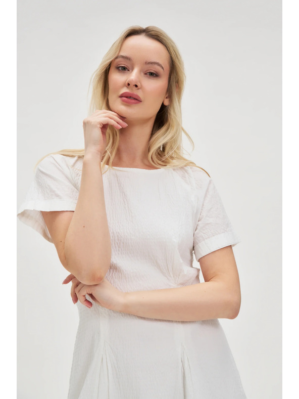 Moodo Бели памучни рокли с открит гръб Moodo