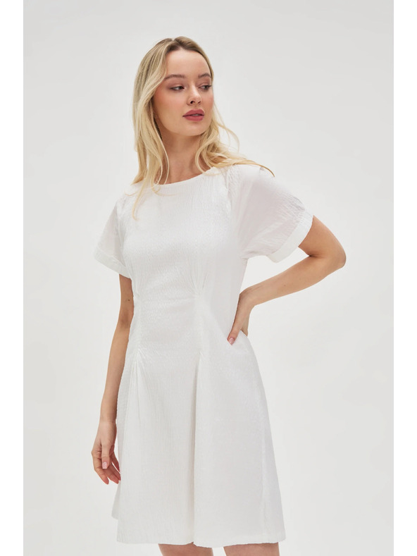 Moodo Бели памучни рокли с открит гръб Moodo