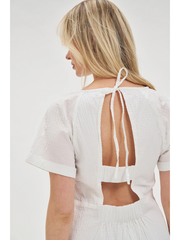 Moodo Бели памучни рокли с открит гръб Moodo