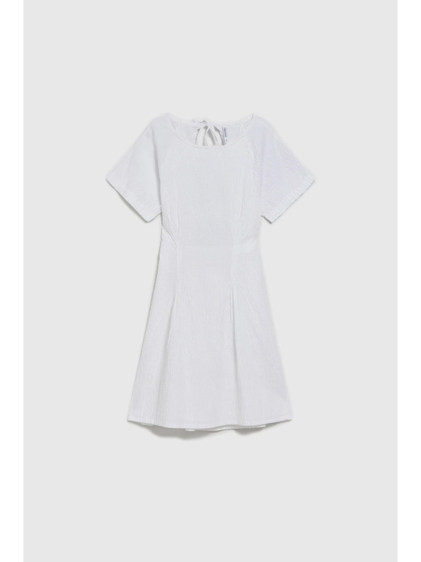 Moodo Бели памучни рокли с открит гръб Moodo