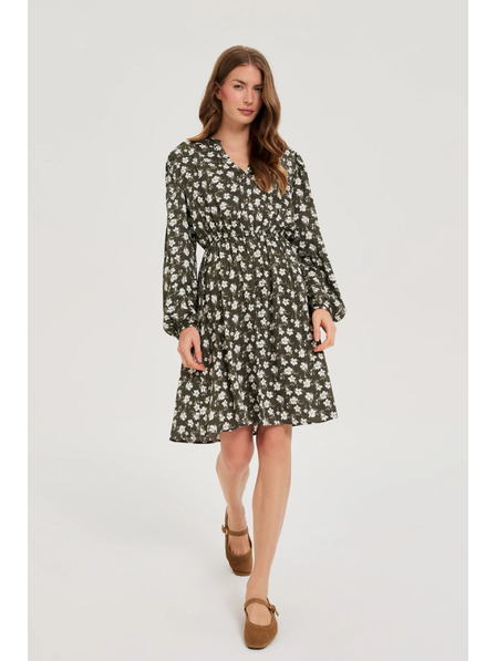 Moodo Разширени рокли с цветен десен в маслинено зелено Moodo