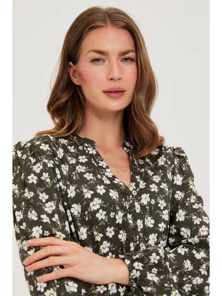 Moodo Разширени рокли с цветен десен в маслинено зелено Moodo