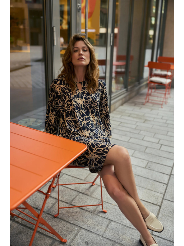 Moodo Тъмносини цветни рокли Moodo