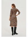 Moodo Бежови рокли с леопардов десен Moodo