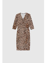 Moodo Бежови рокли с леопардов десен Moodo