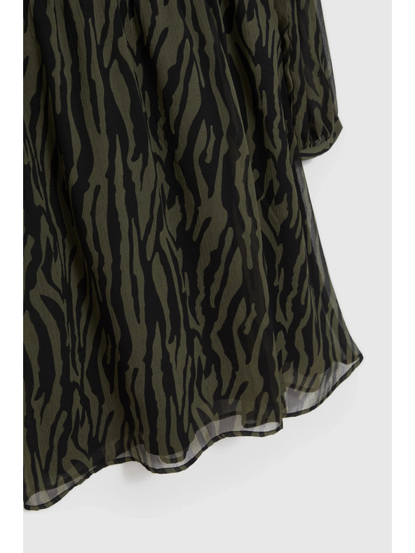 Moodo Маслинено зелени рокли със животински десен Moodo