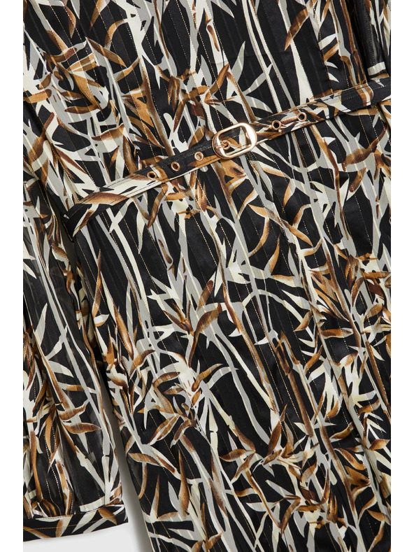 Moodo Черни рокли с растителен десен и колан Moodo