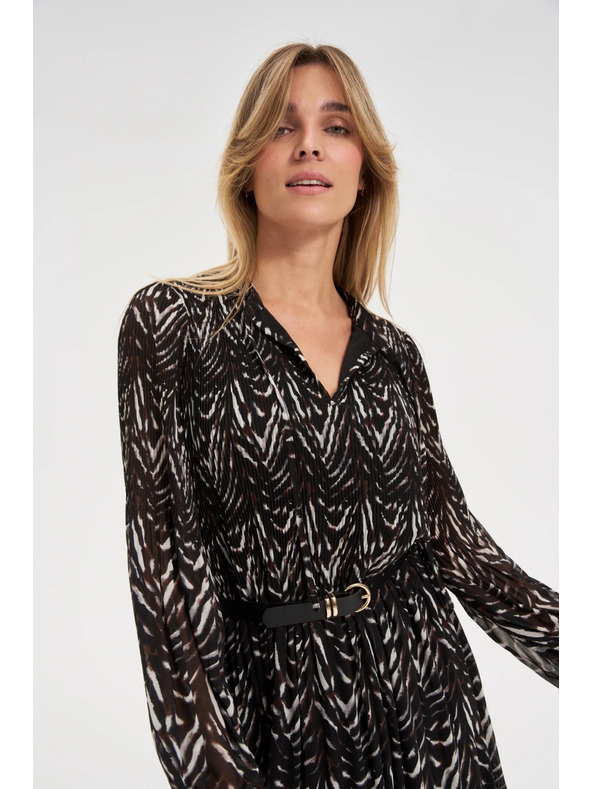 Moodo Кафяви рокли с колан Moodo