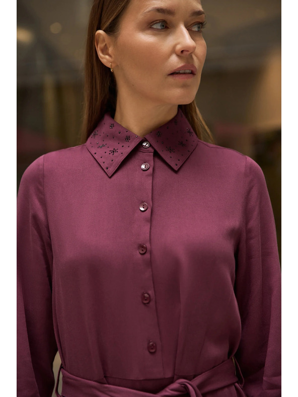 Moodo Бордо копринени рокли Moodo