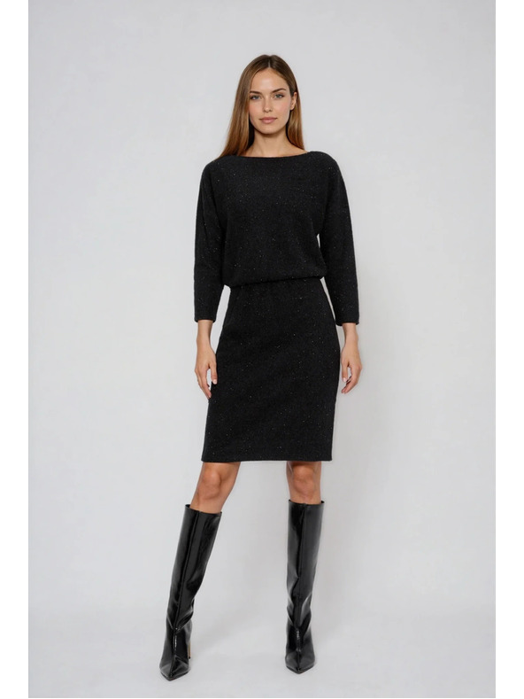 Moodo Черни рокли, украсени със сребриста нишка Moodo