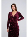 Moodo Бордо кадифени миди рокли Moodo
