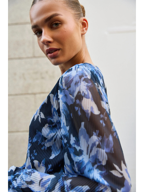 Moodo Плисирани рокли в тъмно синьо Moodo