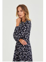Moodo Тъмносини миди рокли с цветя Moodo