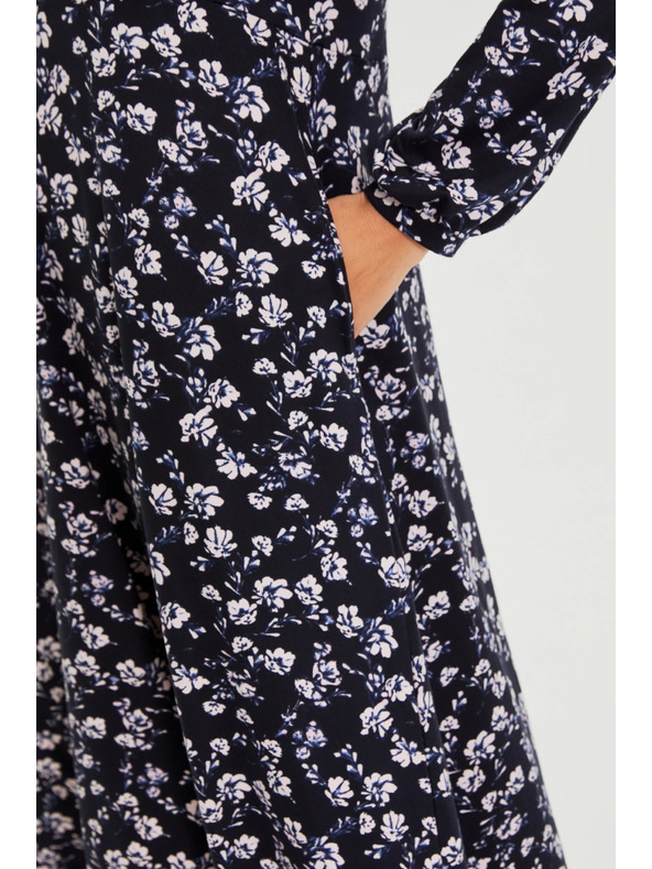 Moodo Тъмносини миди рокли с цветя Moodo