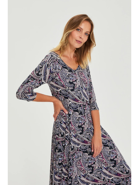 Moodo Тъмносини рокли с десен пейсли Moodo