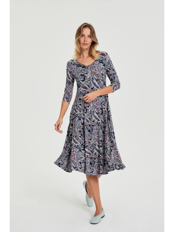 Moodo Тъмносини рокли с десен пейсли Moodo