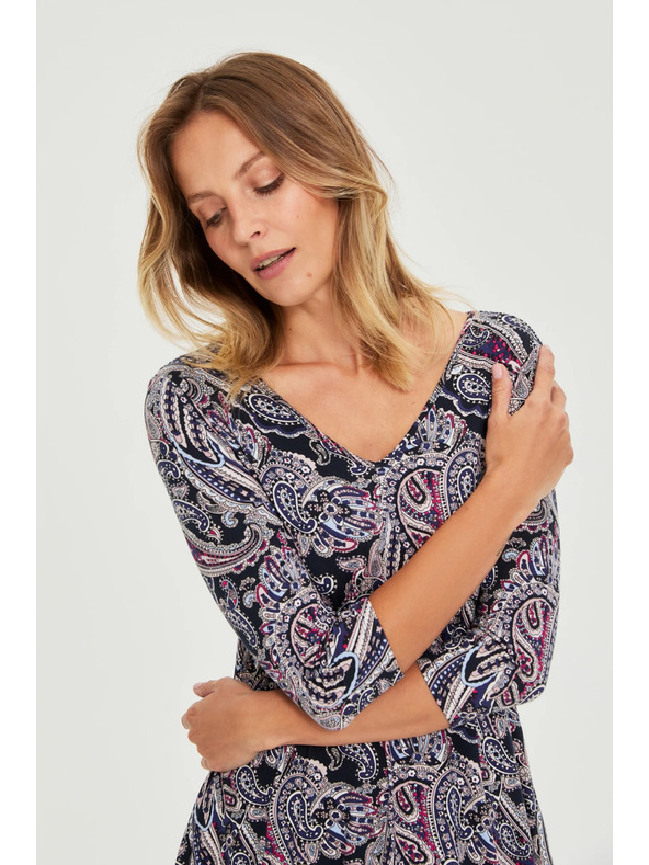 Moodo Тъмносини рокли с десен пейсли Moodo