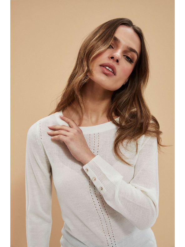 Moodo Перлен пуловер с дантелена decoration Moodo