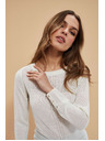 Moodo Перлен пуловер с дантелена decoration Moodo