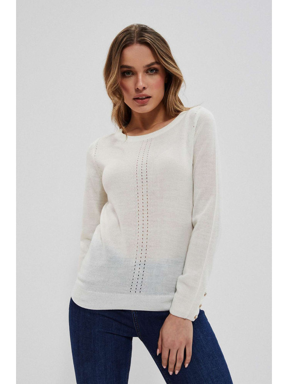 Moodo Перлен пуловер с дантелена decoration Moodo
