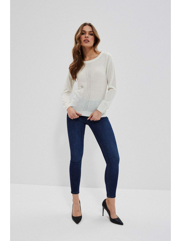 Moodo Перлен пуловер с дантелена decoration Moodo