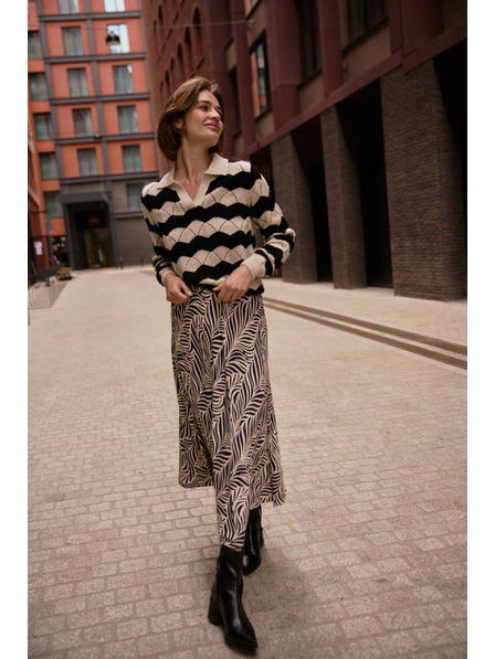 Moodo Пуловер с яка в бежово Moodo