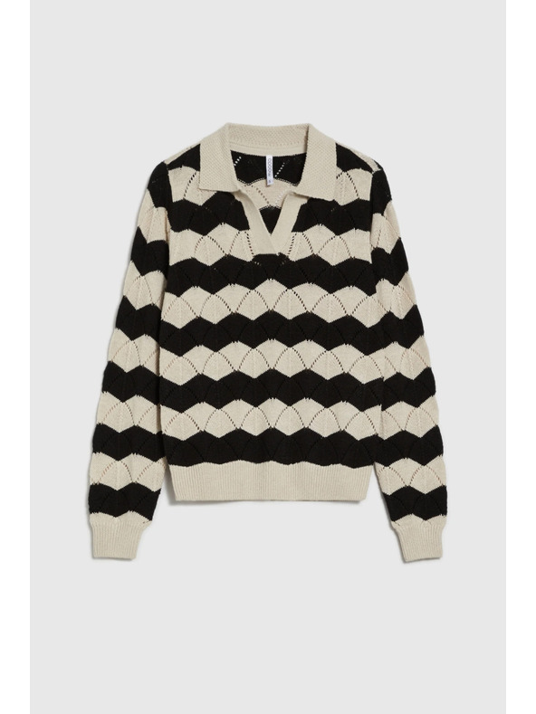 Moodo Пуловер с яка в бежово Moodo