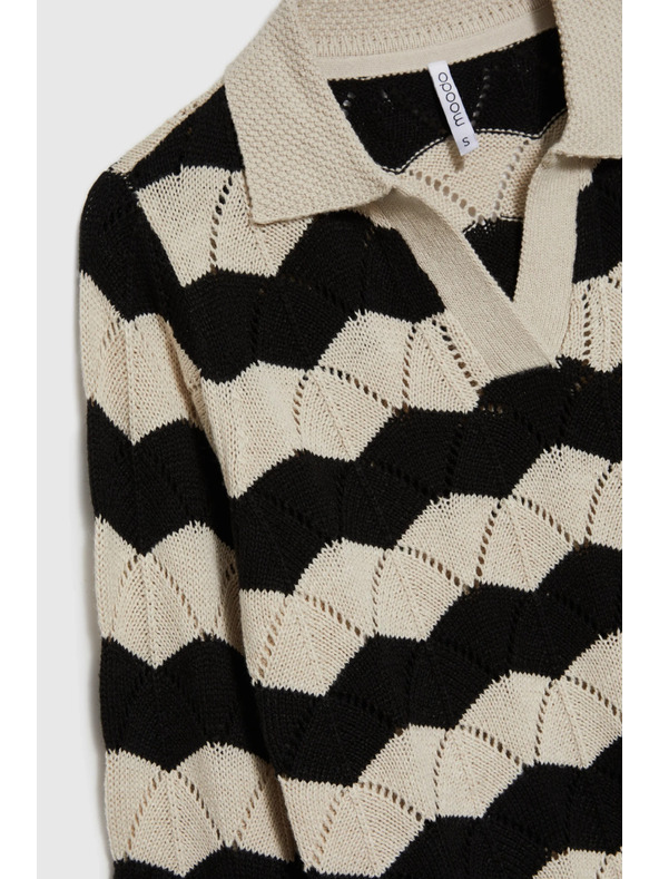 Moodo Пуловер с яка в бежово Moodo